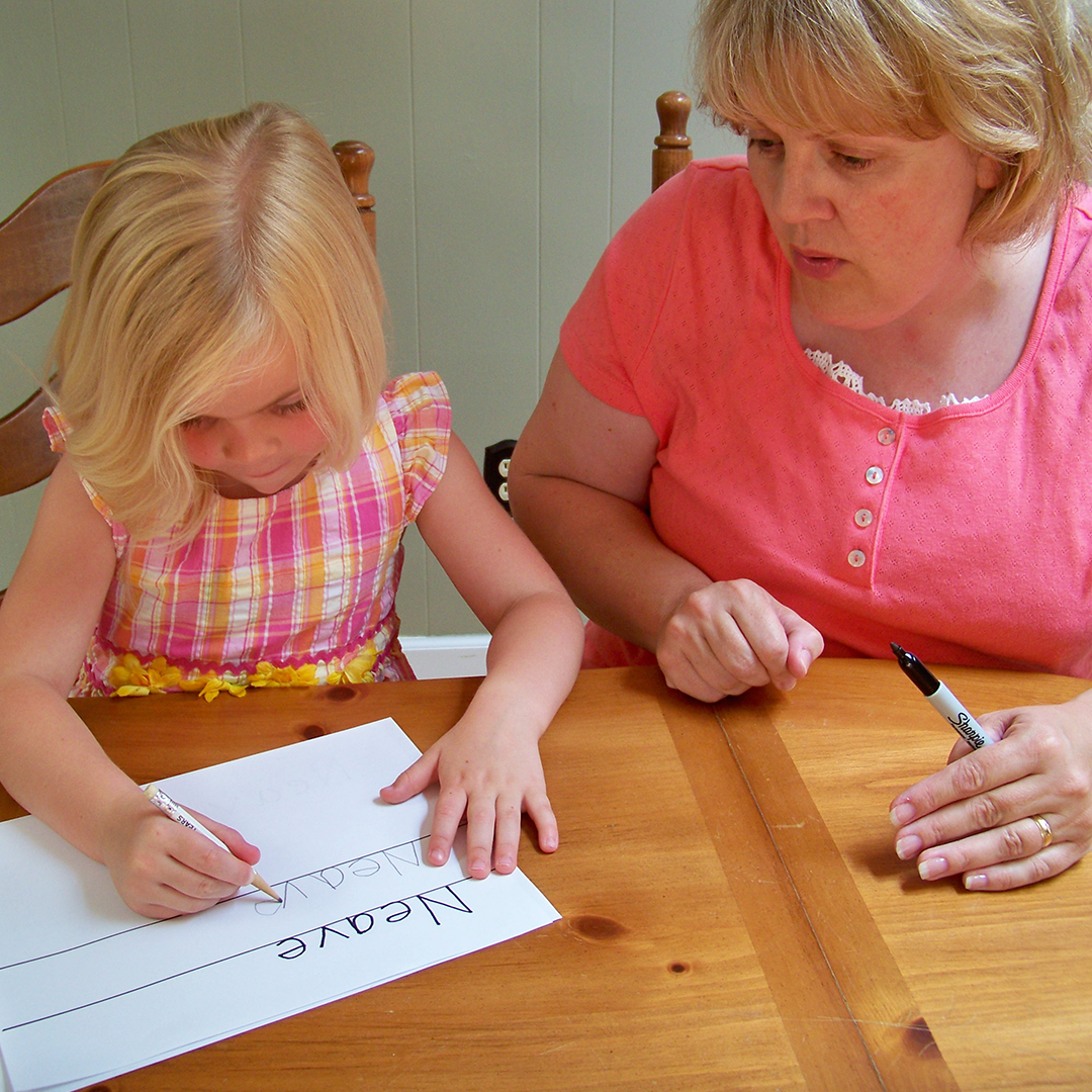 how to teach a child to write their name